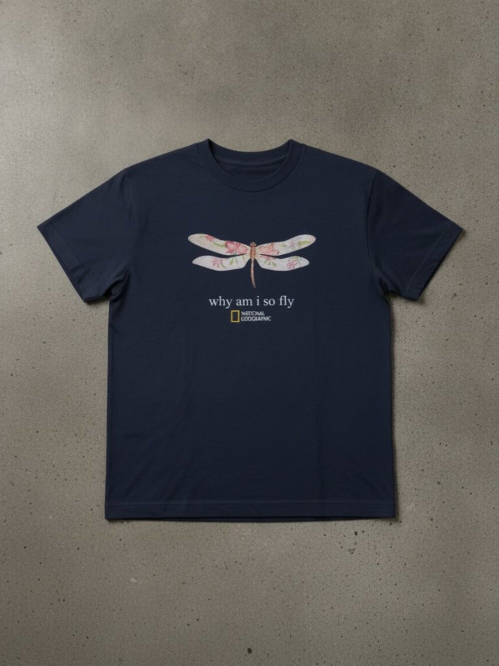 Why Am I So Fly Dragonfly Graphic Tee | Navy Wildlife Nature T-Shirt